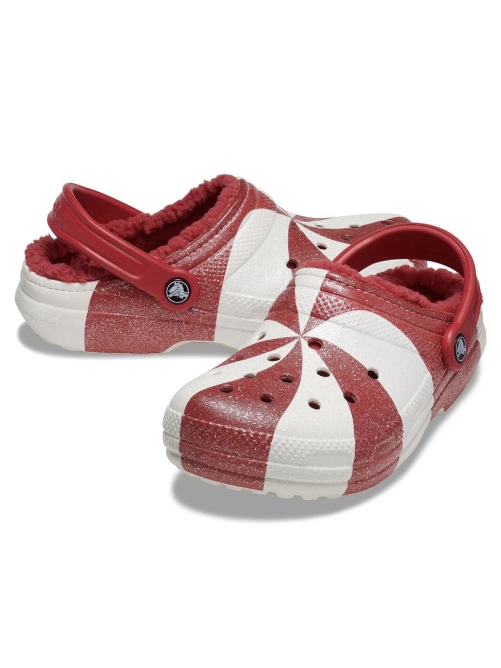 CROCS ✨ Classic Fleece Lined Holiday Clogs Christmas Peppermint ✨ US M6/W8